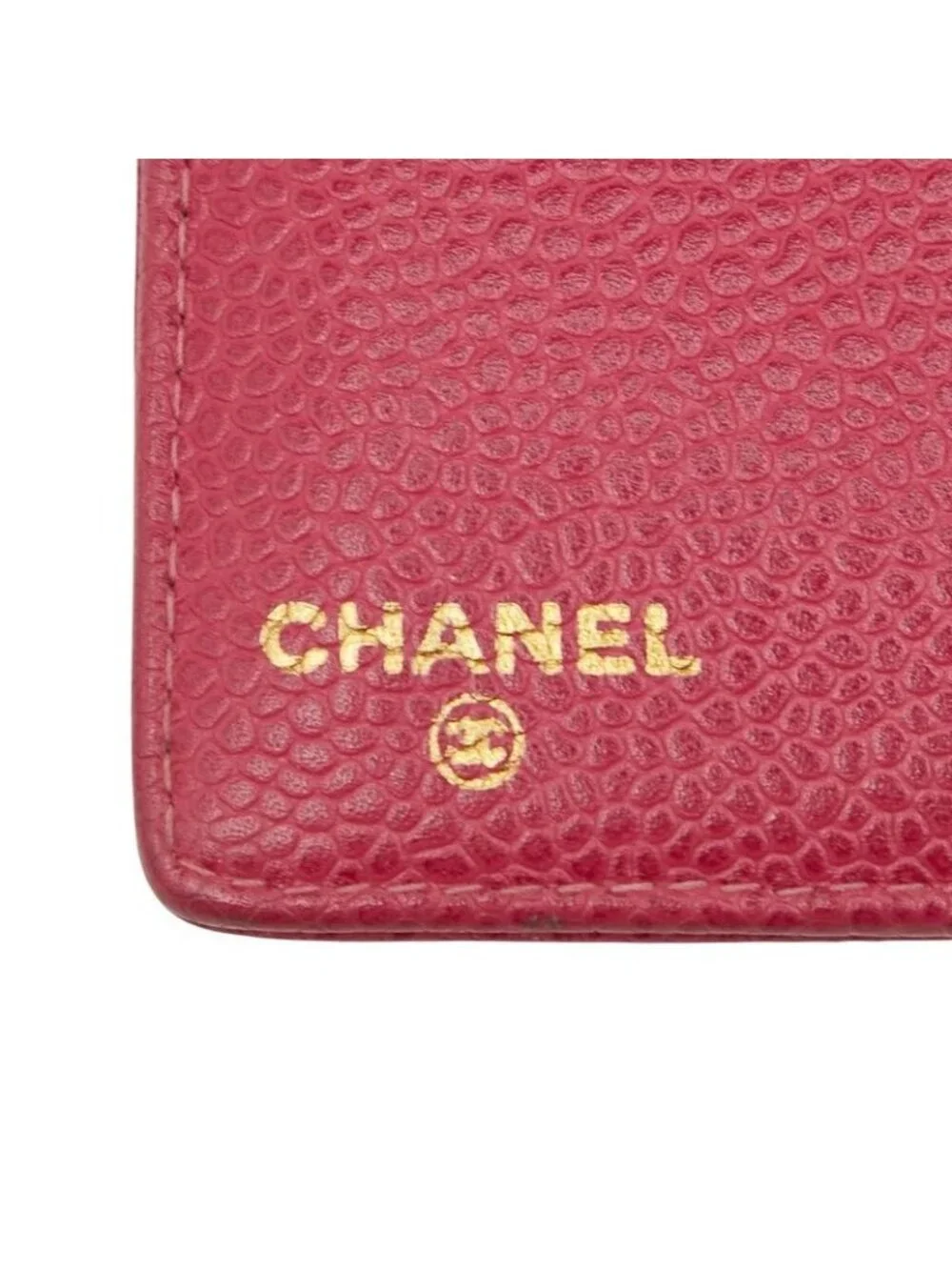 Chanel Coco Mark Notebook Cover 5 Hole Pink Caviar Leather